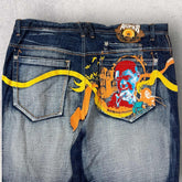 Akademiks Embroidered Hip Hop Jeans - W42 L26